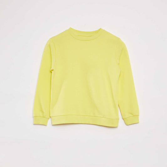 Buzo lisa de chándal con cuello redondo AMARILLO