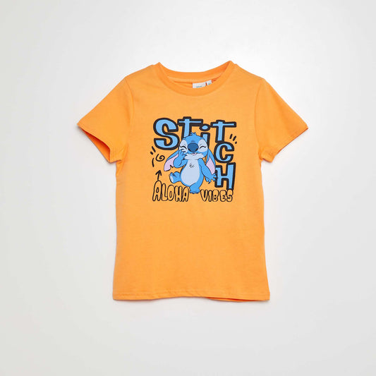 Camiseta estampada 'Stitch' NARANJA