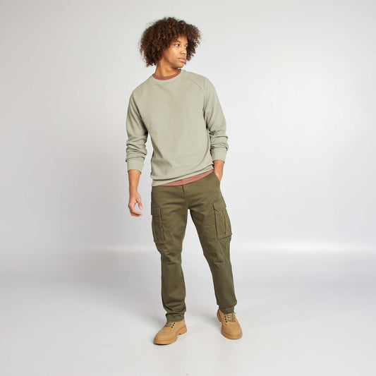 Pantalón multibolsillos de dobby KAKI