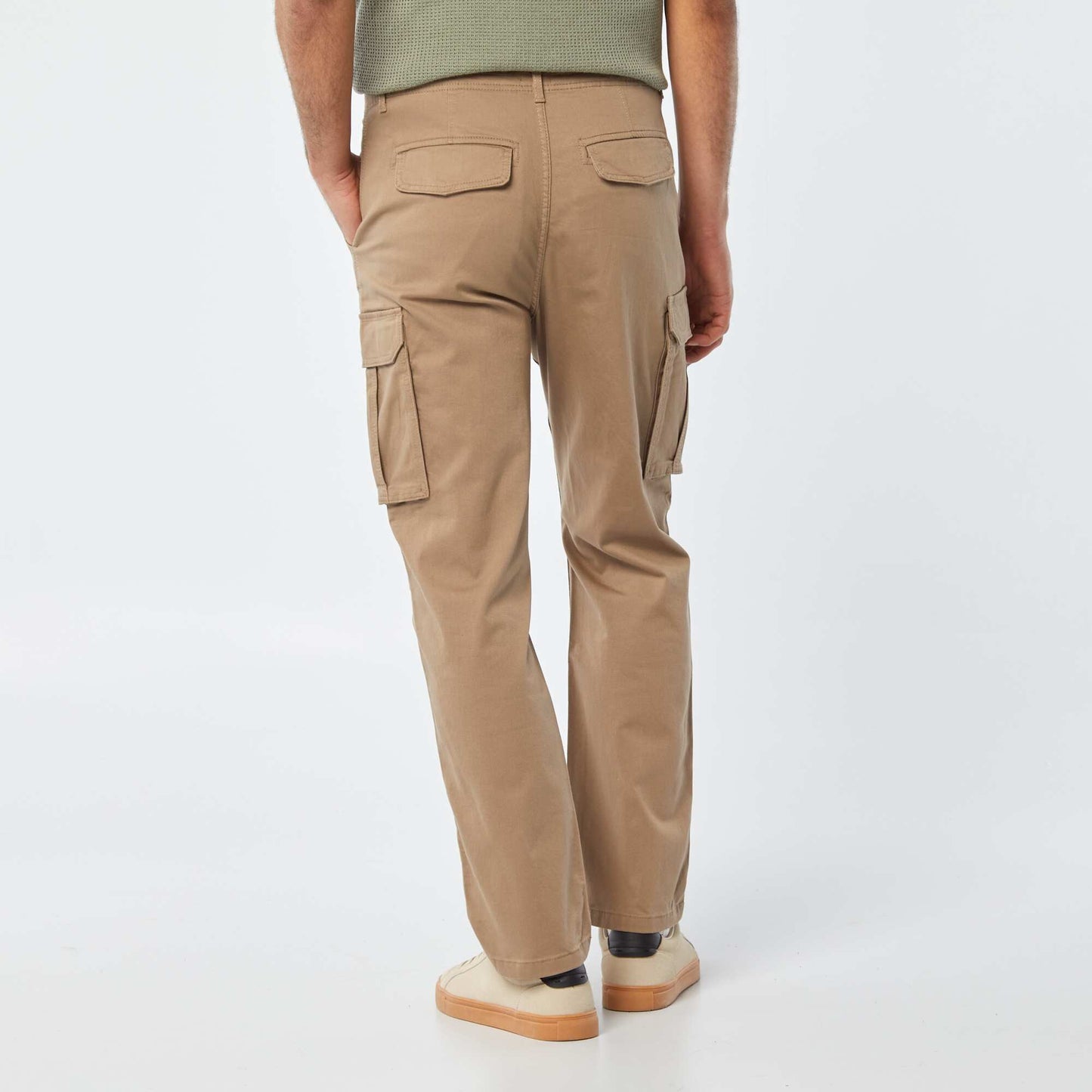 Pantalón multibolsillos de dobby MARRON