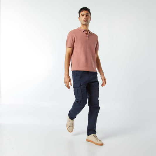 Pantalón multibolsillos de dobby AZUL