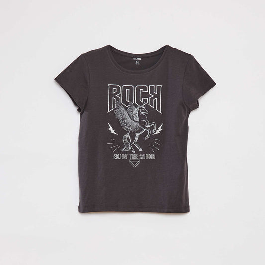 Camiseta de manga corta estampada NEGRO