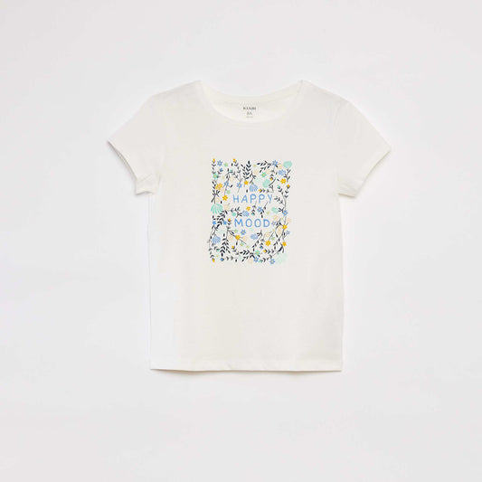 Camiseta de manga corta estampada BLANCO