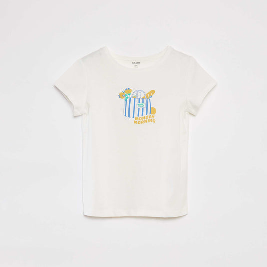 Camiseta de manga corta estampada BLANCO
