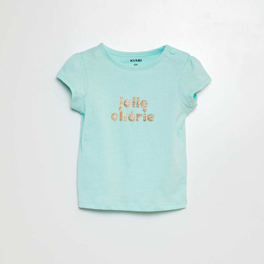 Camiseta estampada de algodón AZUL