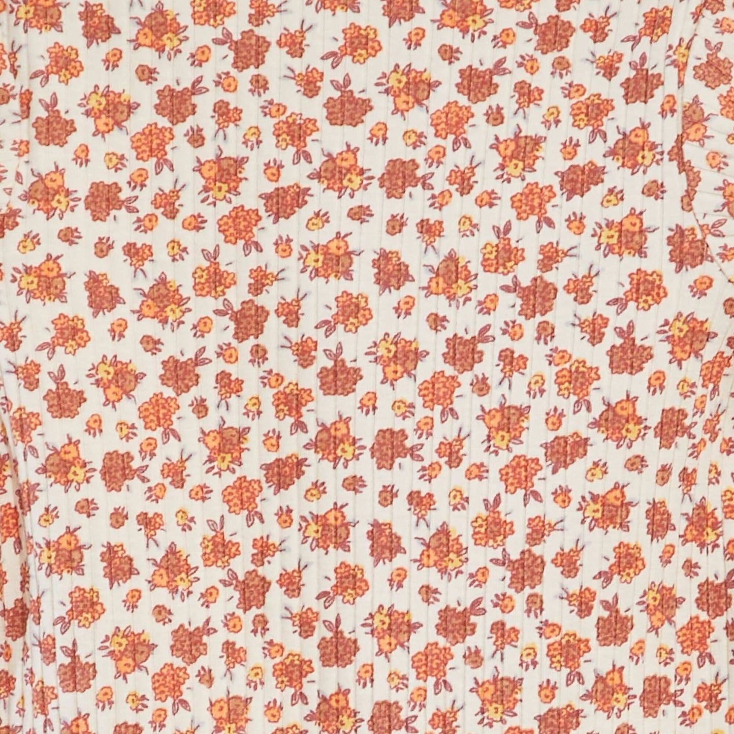 Body de canalé con estampado floral BLANCO