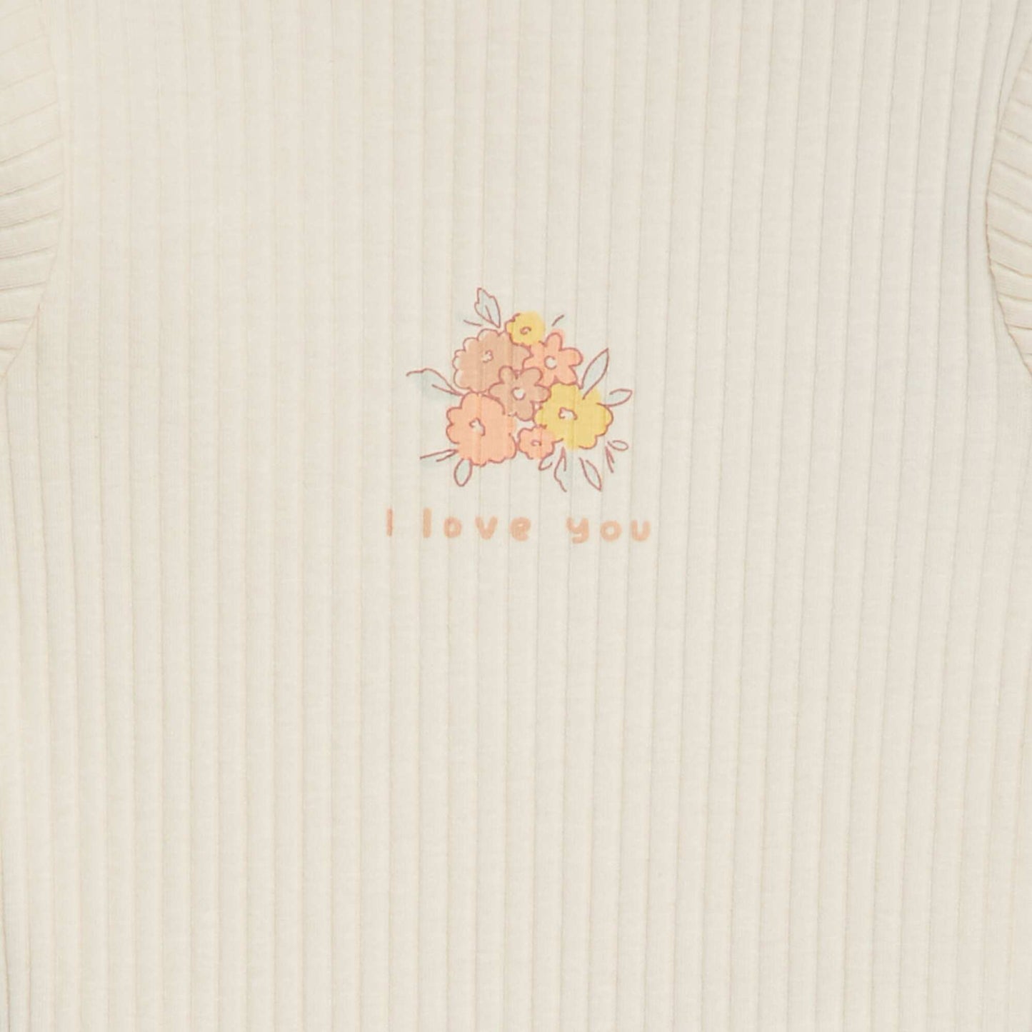 Body de canalé con estampado floral BLANCO