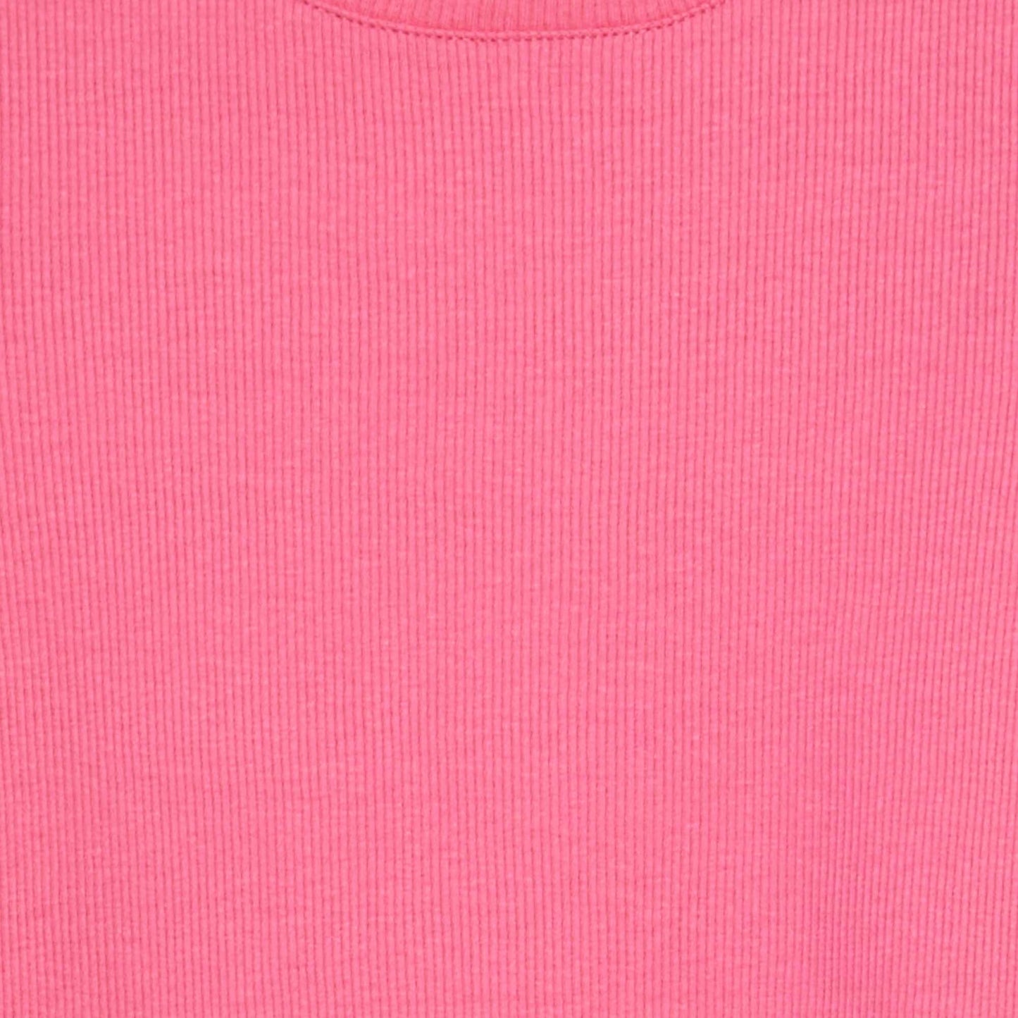 Camiseta de canalé con bordes ondulados ROSA