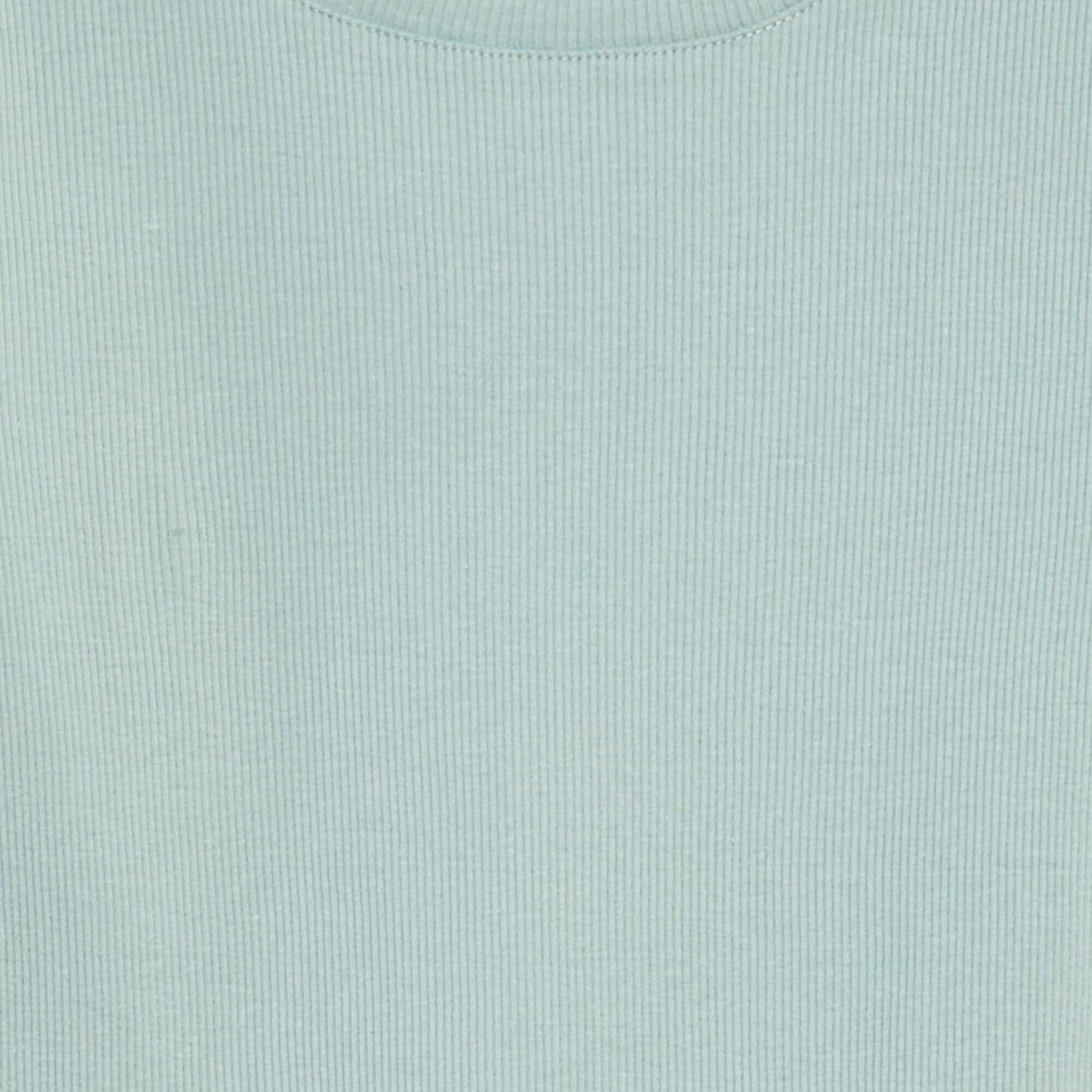 Camiseta de canalé con bordes ondulados VERDE