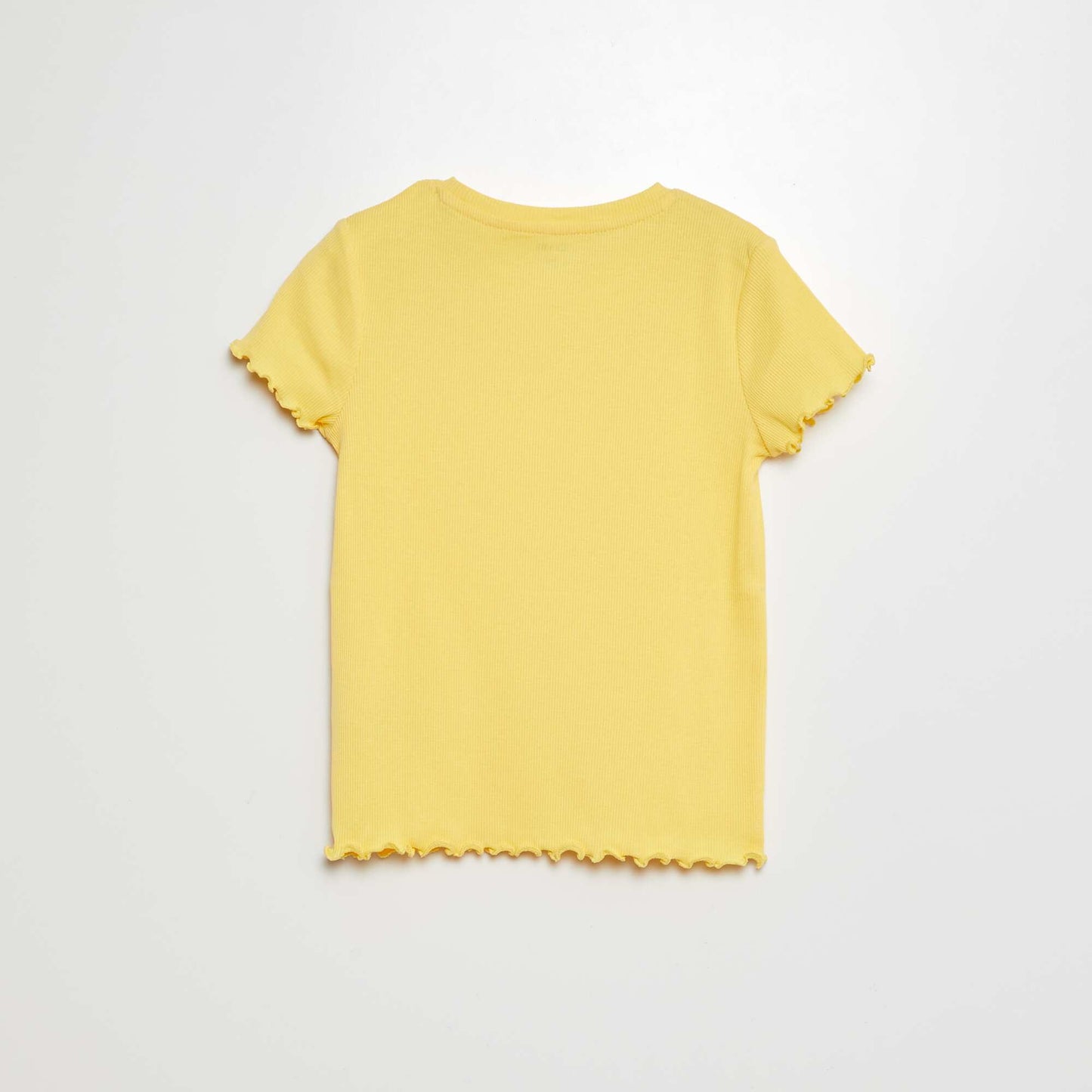 Camiseta de canalé con bordes ondulados AMARILLO