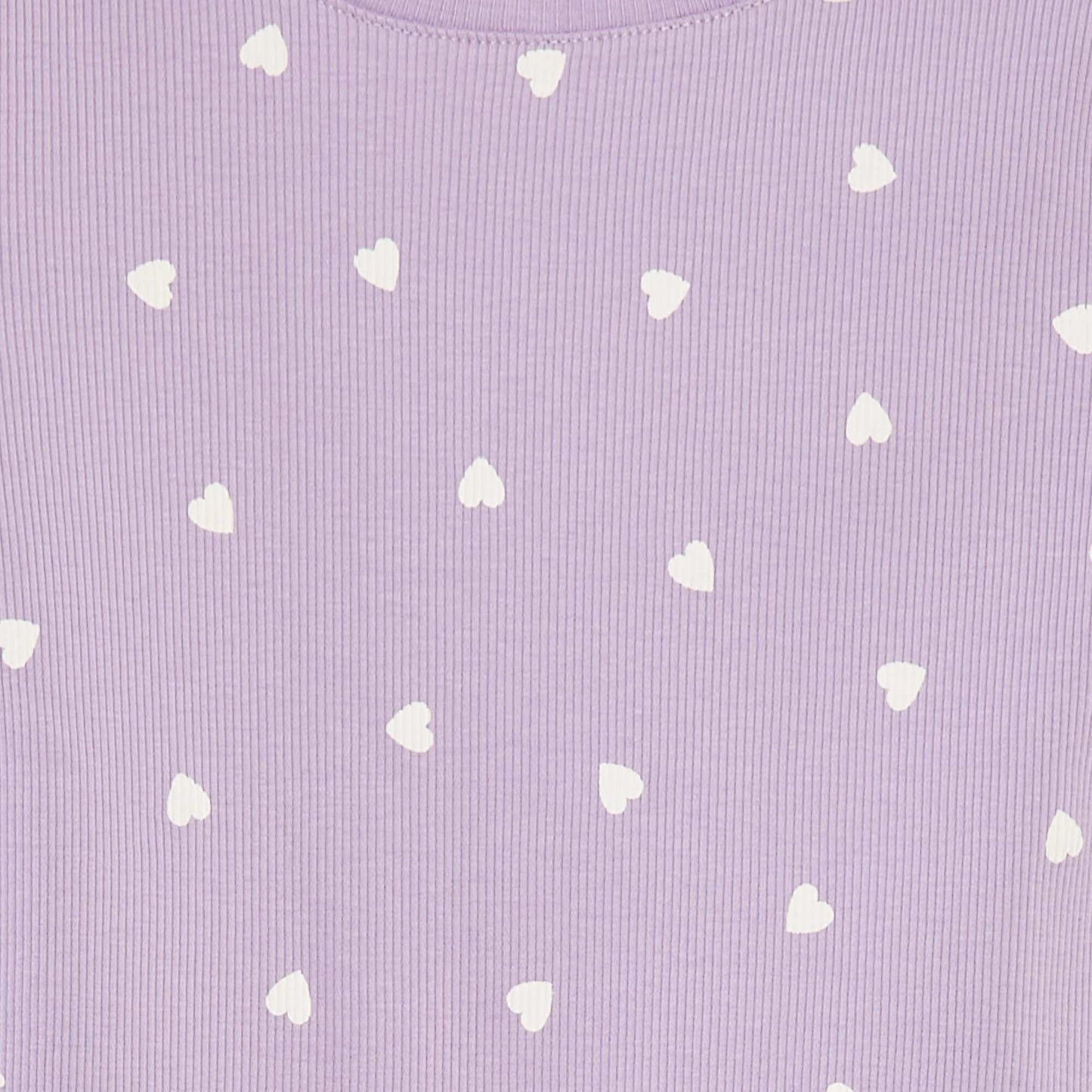 Camiseta de canalé con bordes ondulados y estampados PURPURA