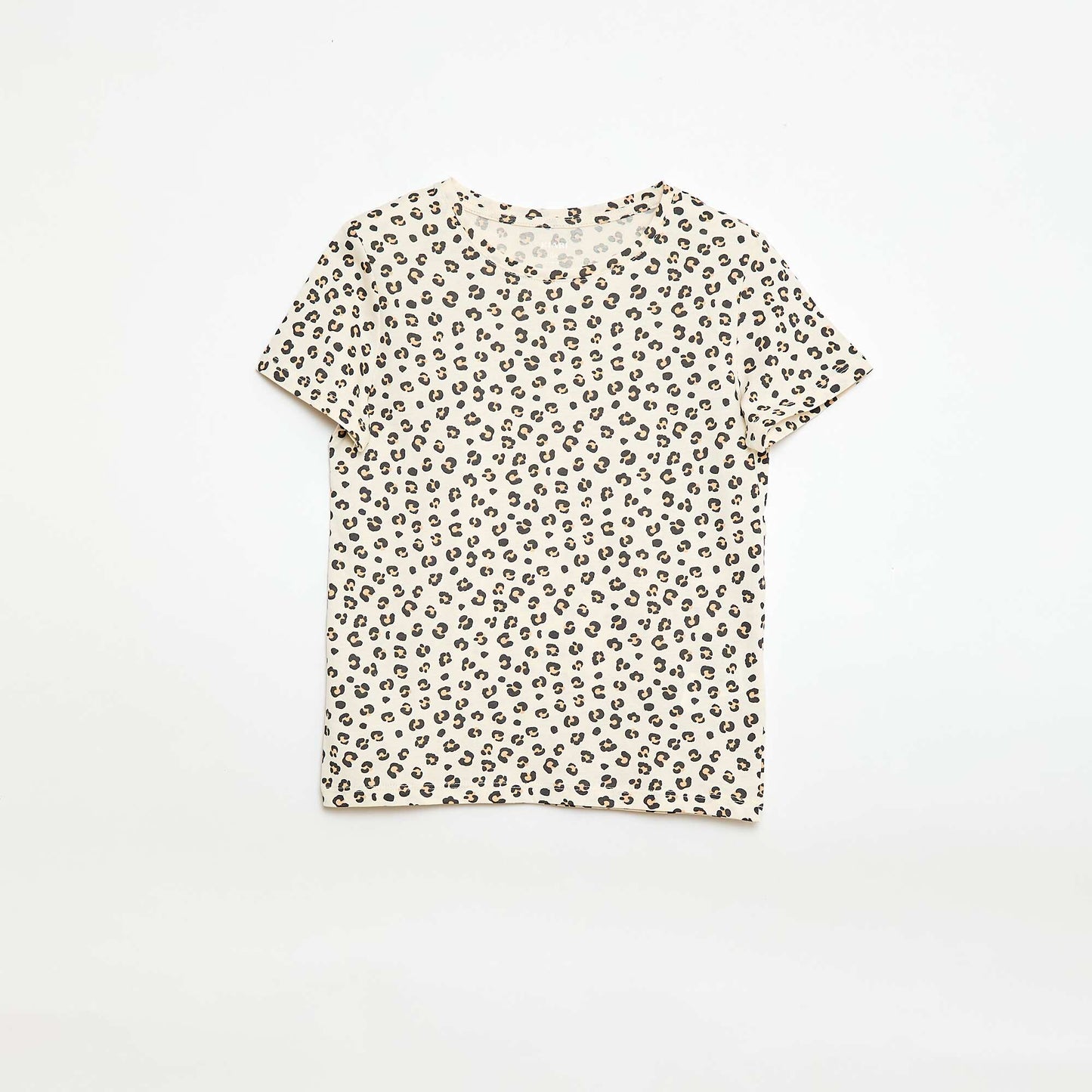 Camiseta de manga corta a rayas BEIGE