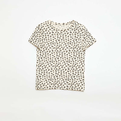 Camiseta de manga corta a rayas BEIGE