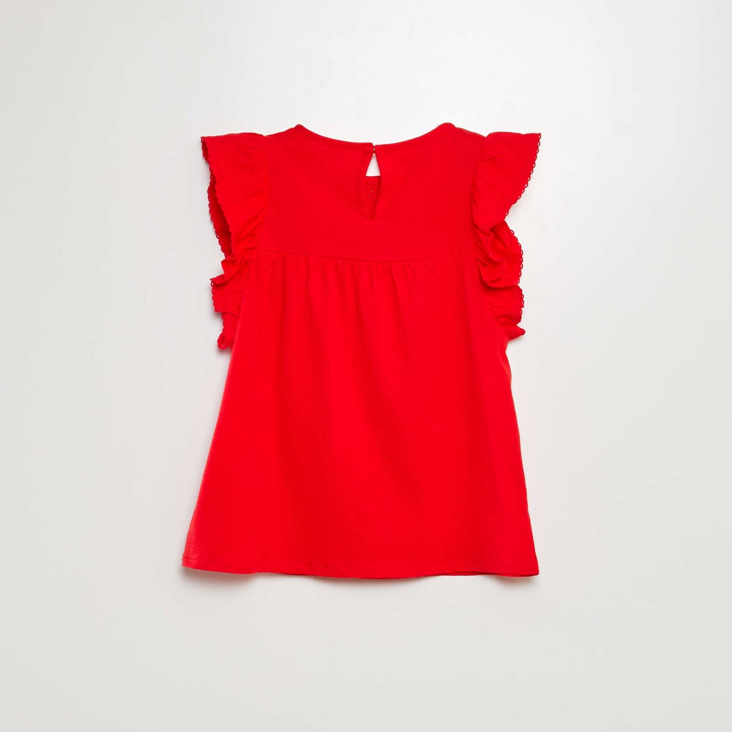 Camiseta con bordado inglés ROJO