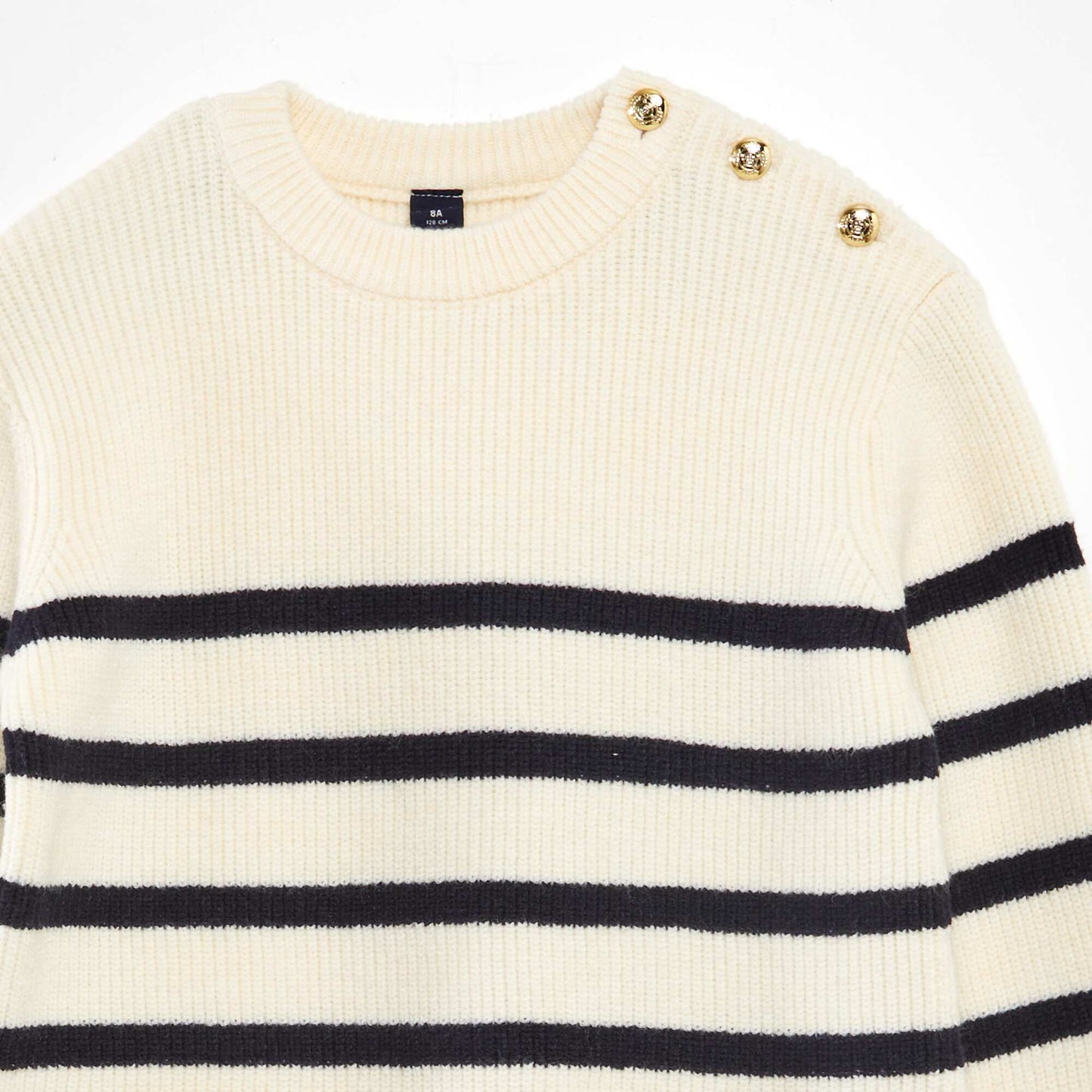 Vestido tipo sweater marinero BLANCO