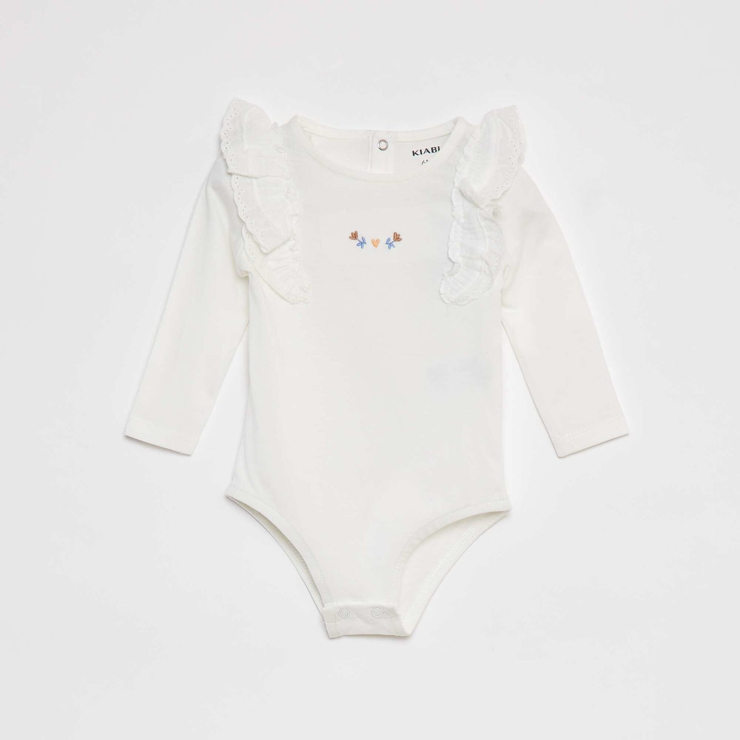 Body de algodón con bordados BLANCO