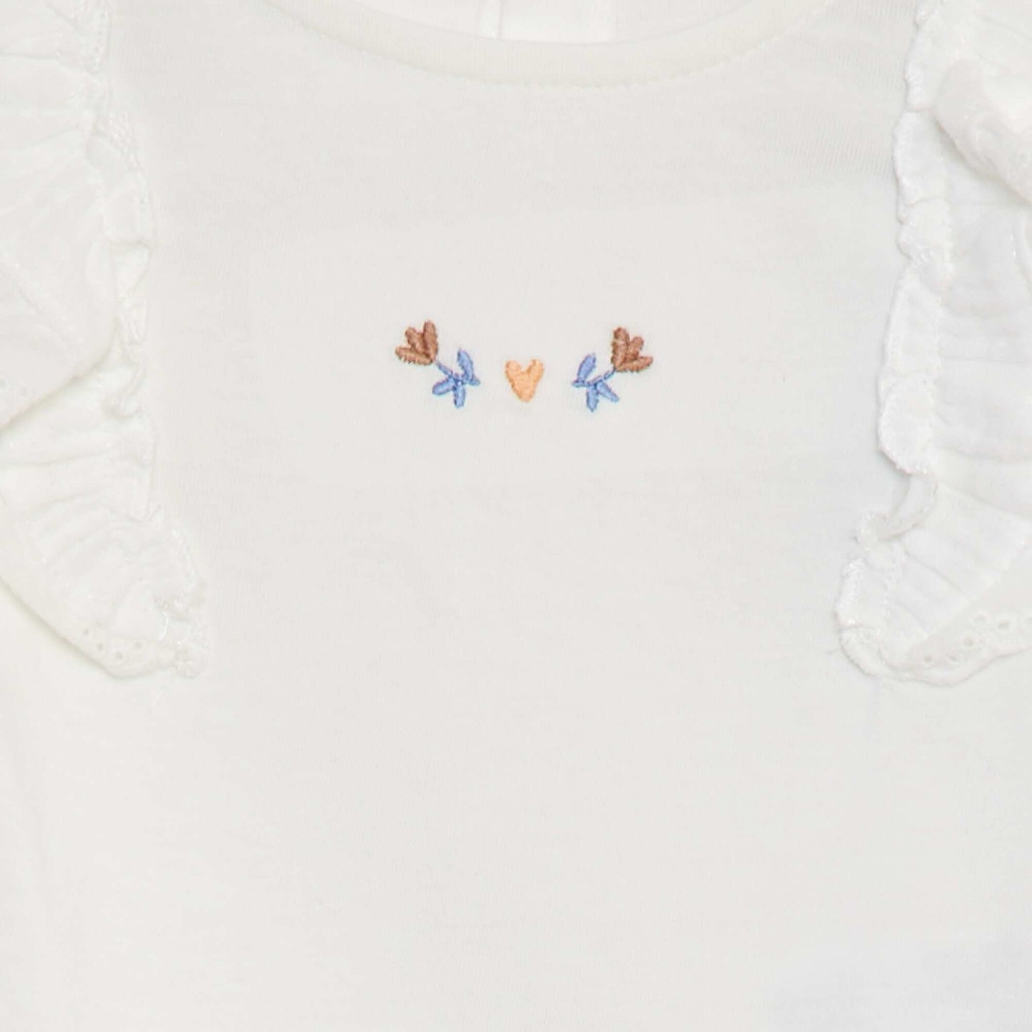Body de algodón con bordados BLANCO
