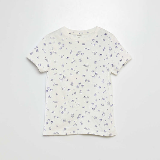 Camiseta estampada de manga corta BEIGE