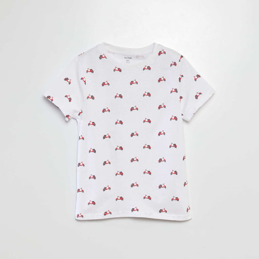 Camiseta estampada de manga corta BLANCO