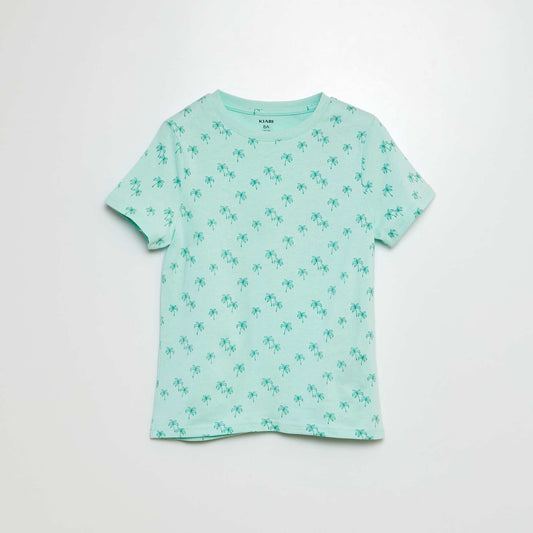 Camiseta estampada de manga corta AZUL