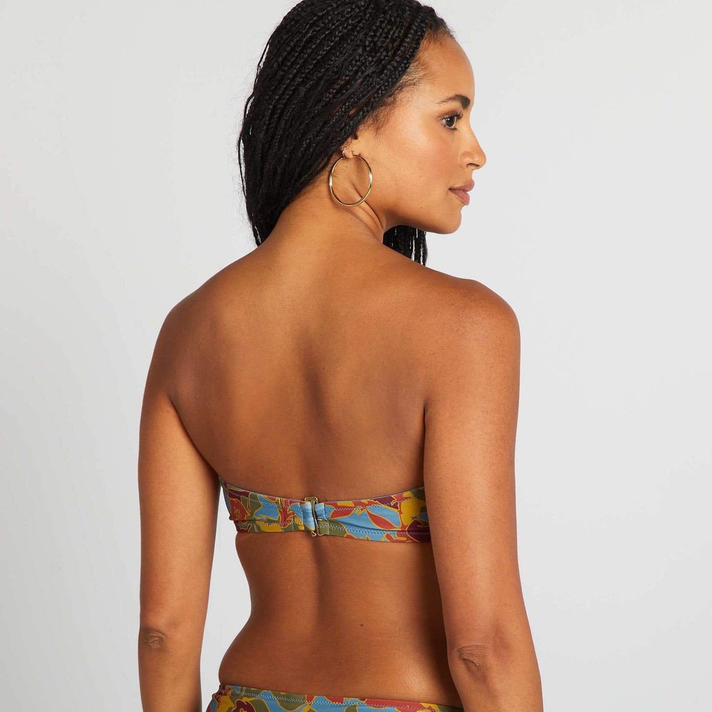 Sujetador de bikini de flores con copas AZUL