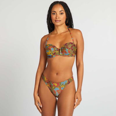 Braguita de bikini estampada flores AZUL