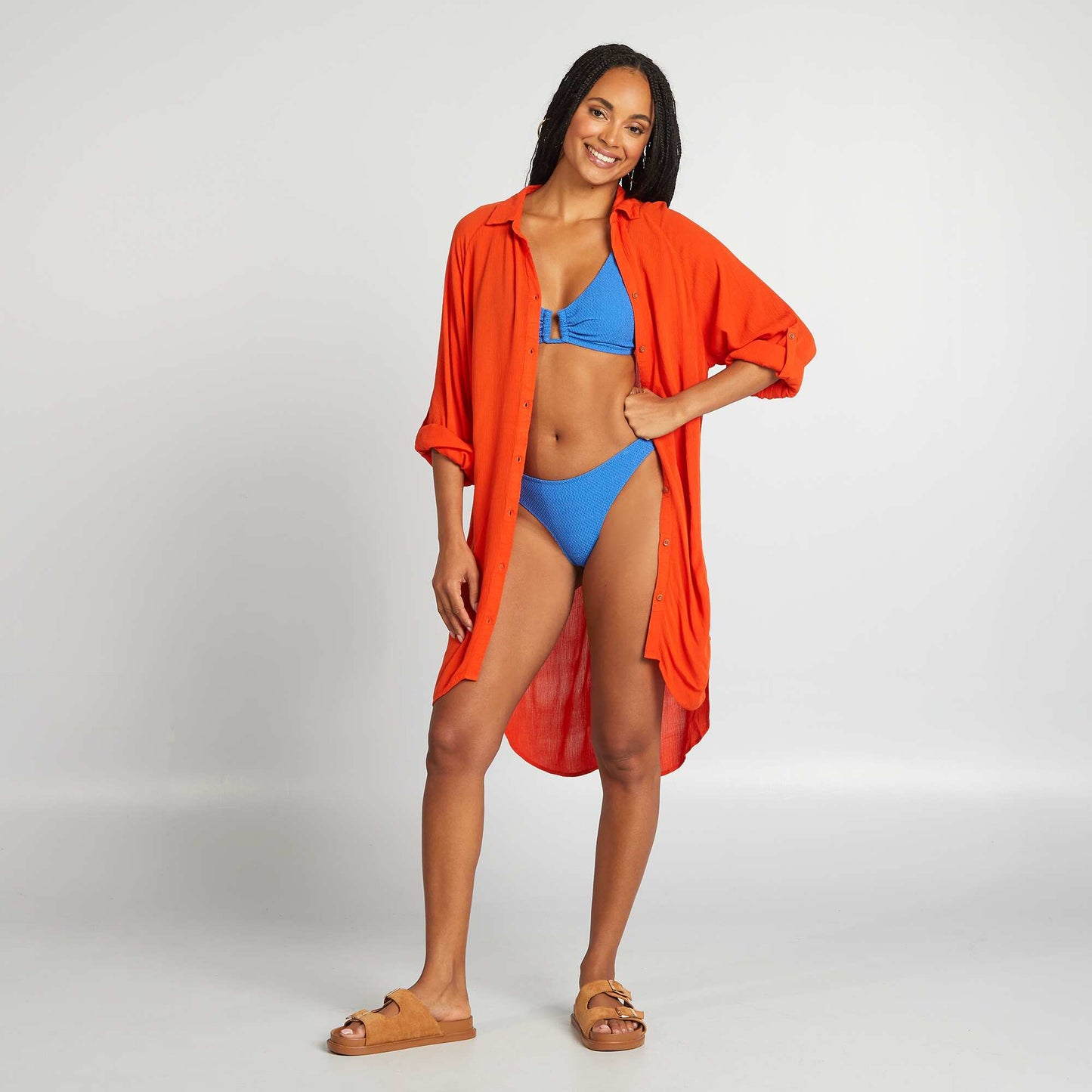 Sujetador de bikini texturizado AZUL