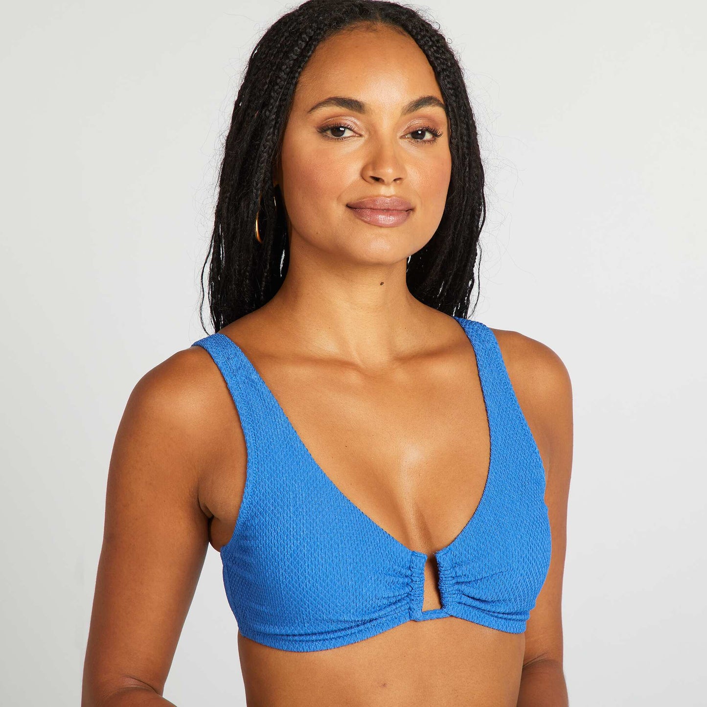 Sujetador de bikini texturizado AZUL