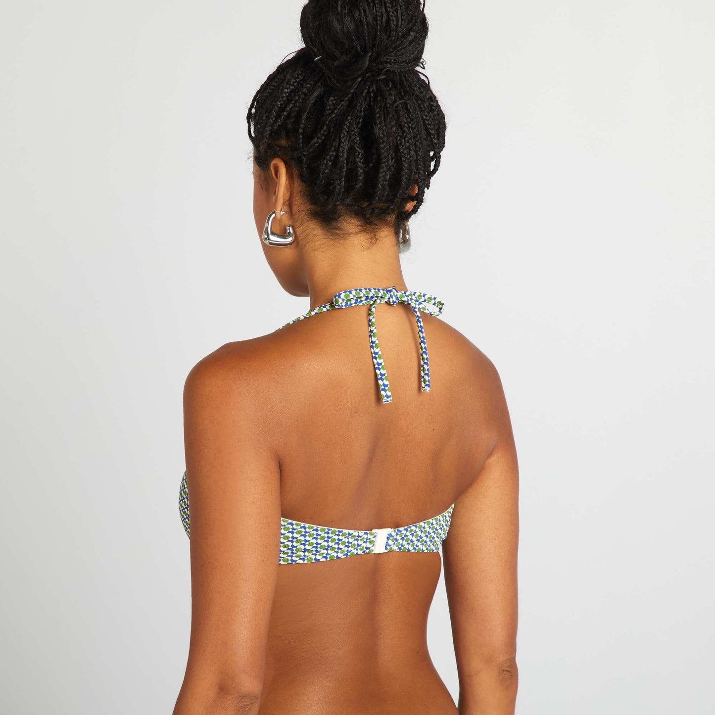 Bandeau de bikini con estampado geométrico BLANCO