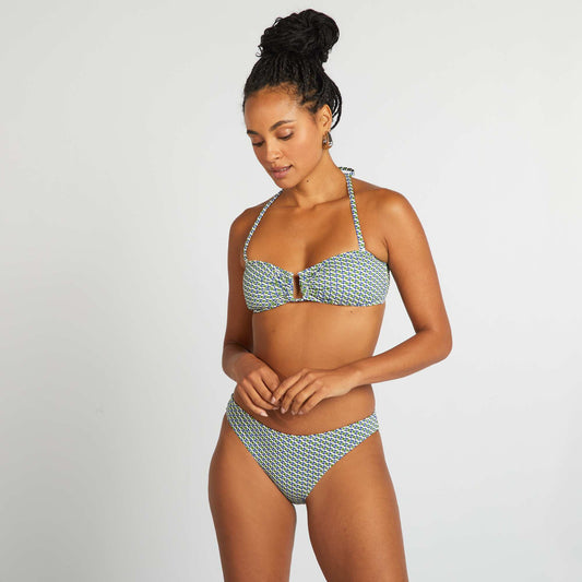 Braguita de bikini estampado geométrico BLANCO