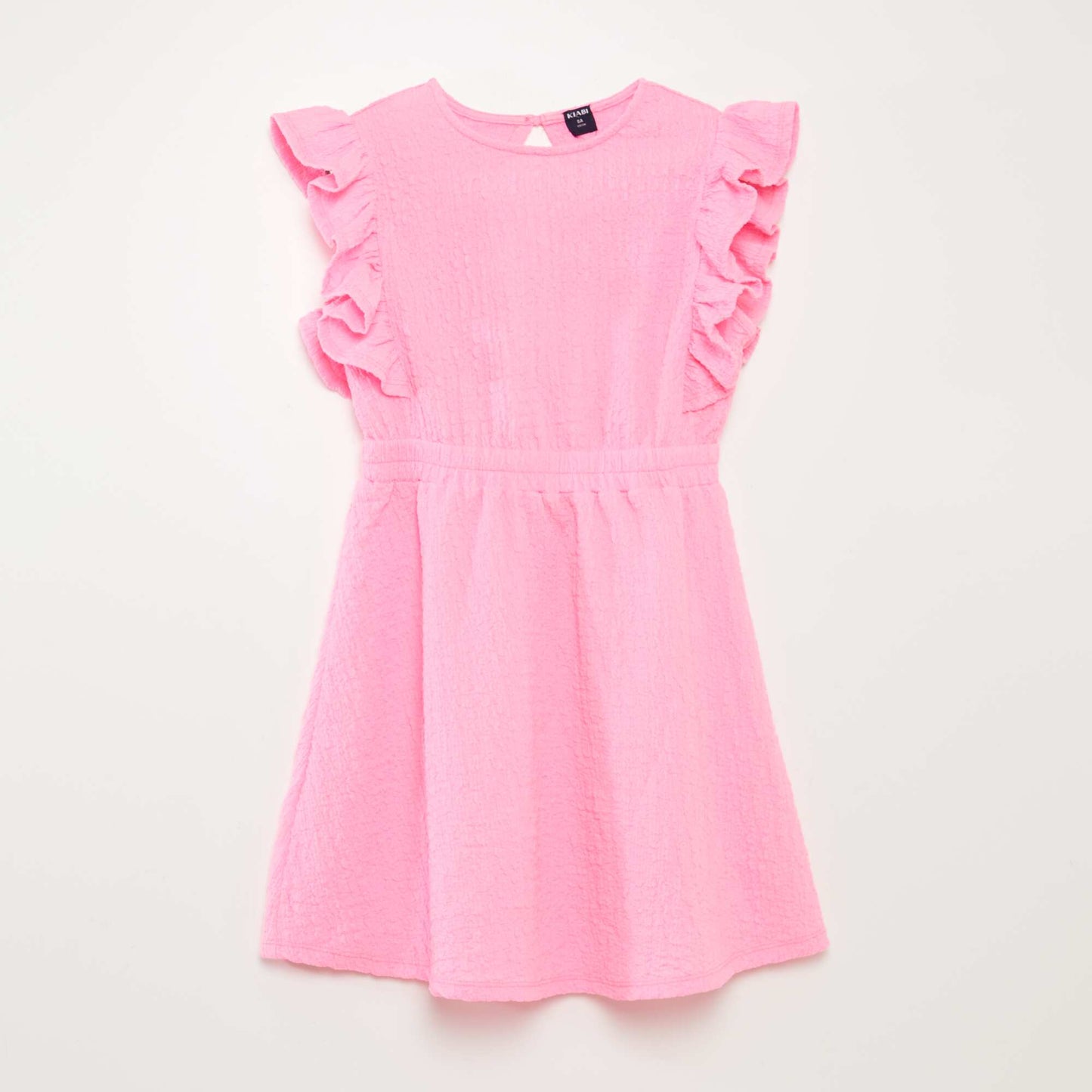 Vestido con volantes de tejido gofrado ROSA