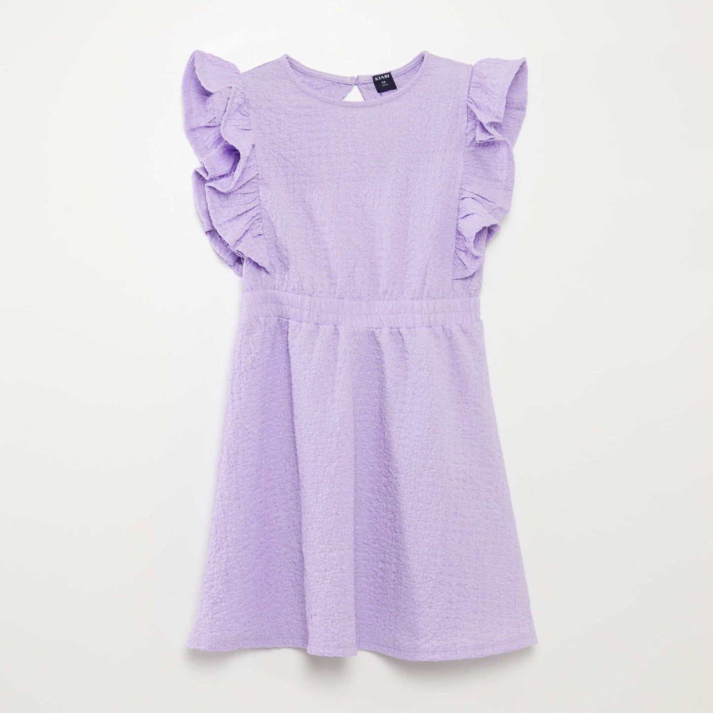 Vestido con volantes de tejido gofrado PURPURA