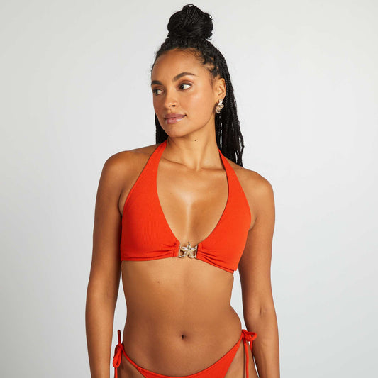 Sujetador de bikini con detalle de estrella NARANJA