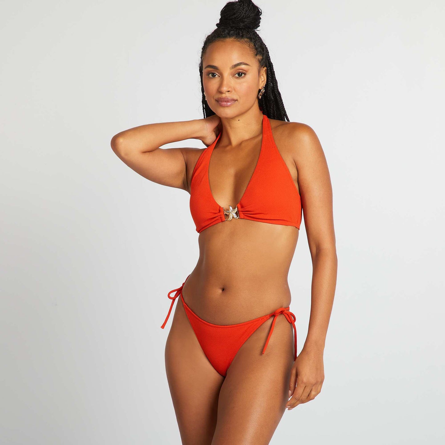 Sujetador de bikini con detalle de estrella NARANJA