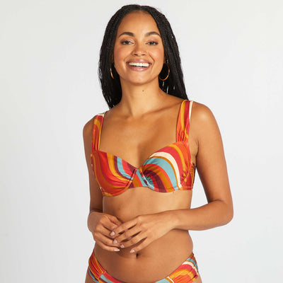 Sujetador de bikini estampado NARANJA