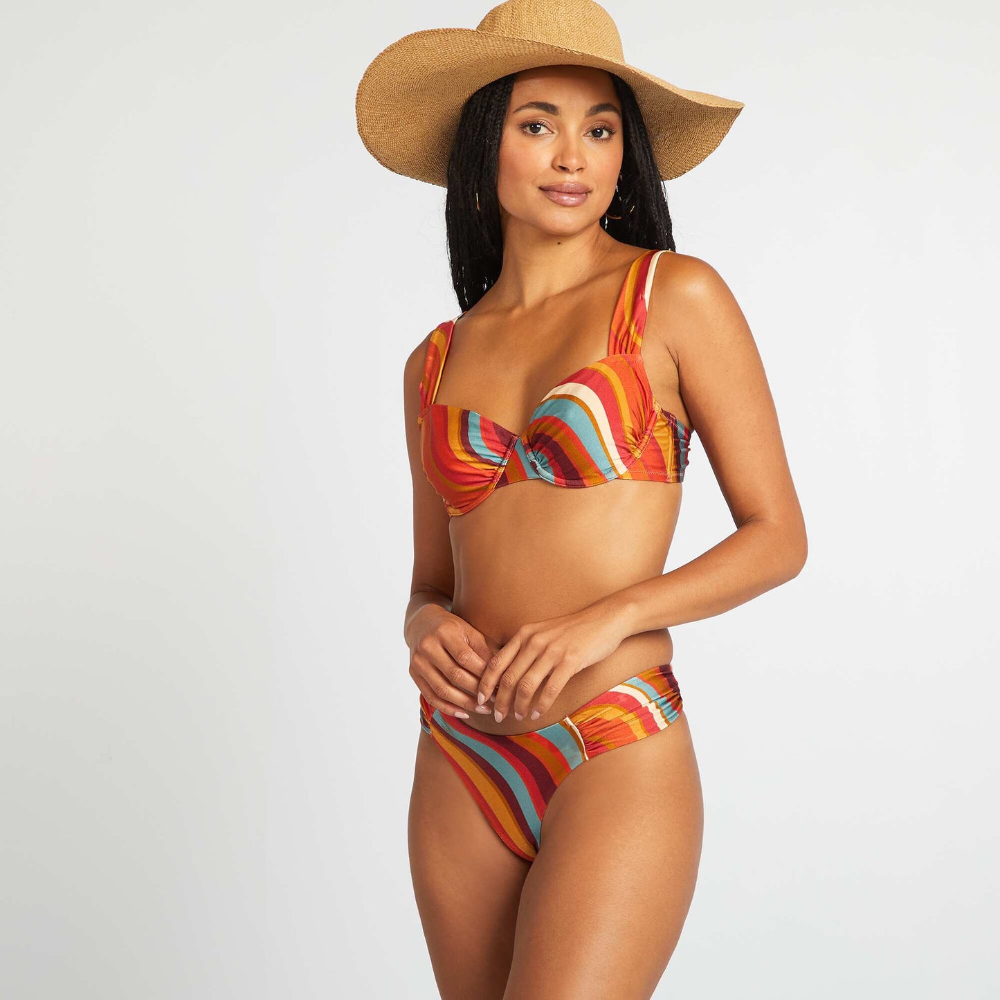 Sujetador de bikini estampado NARANJA