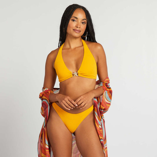 Braguita de bikini de punto texturizado AMARILLO