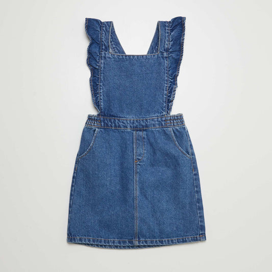 Jumper jean con volantes AZUL