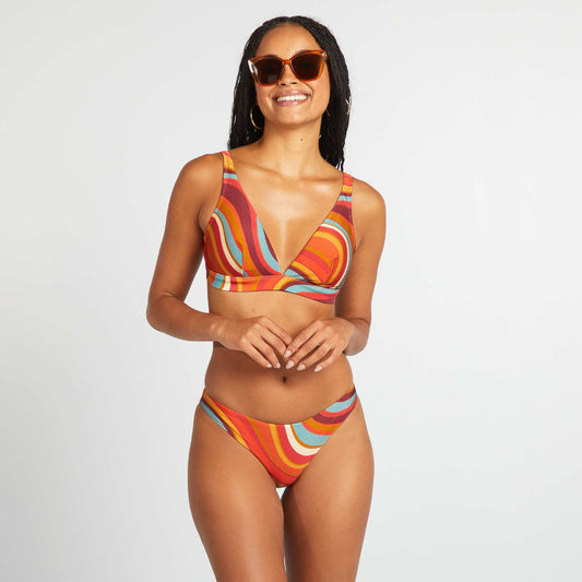 Braguita de bikini estampado psicodélico NARANJA