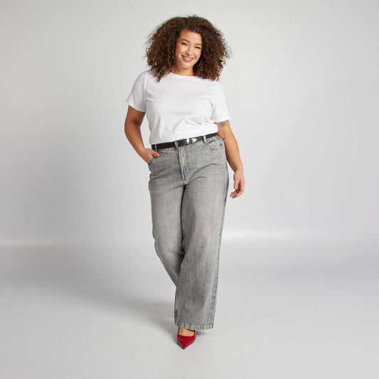 Jean con cintura elástica GRIS