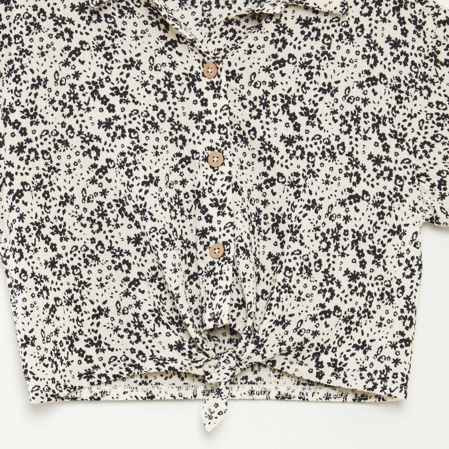 Conjunto de camiseta + pantalón vaporoso con estampado de flores - 2 piezas BLANCO