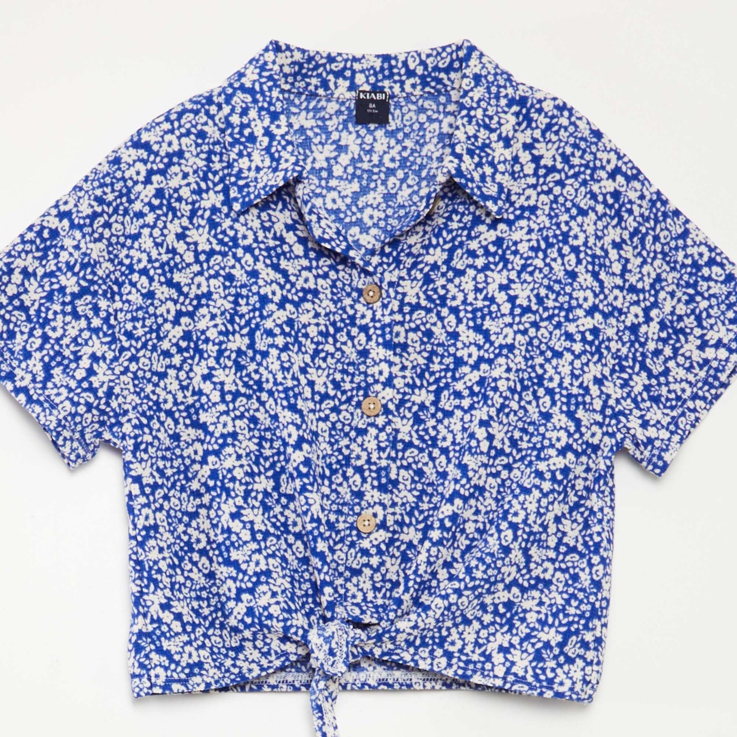 Conjunto de camiseta + pantalón vaporoso con estampado de flores - 2 piezas AZUL