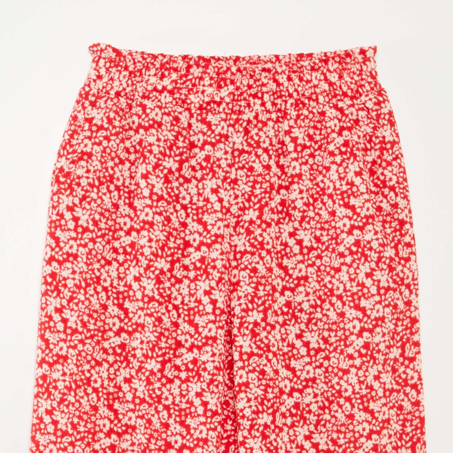 Conjunto de camiseta + pantalón vaporoso con estampado de flores - 2 piezas ROJO