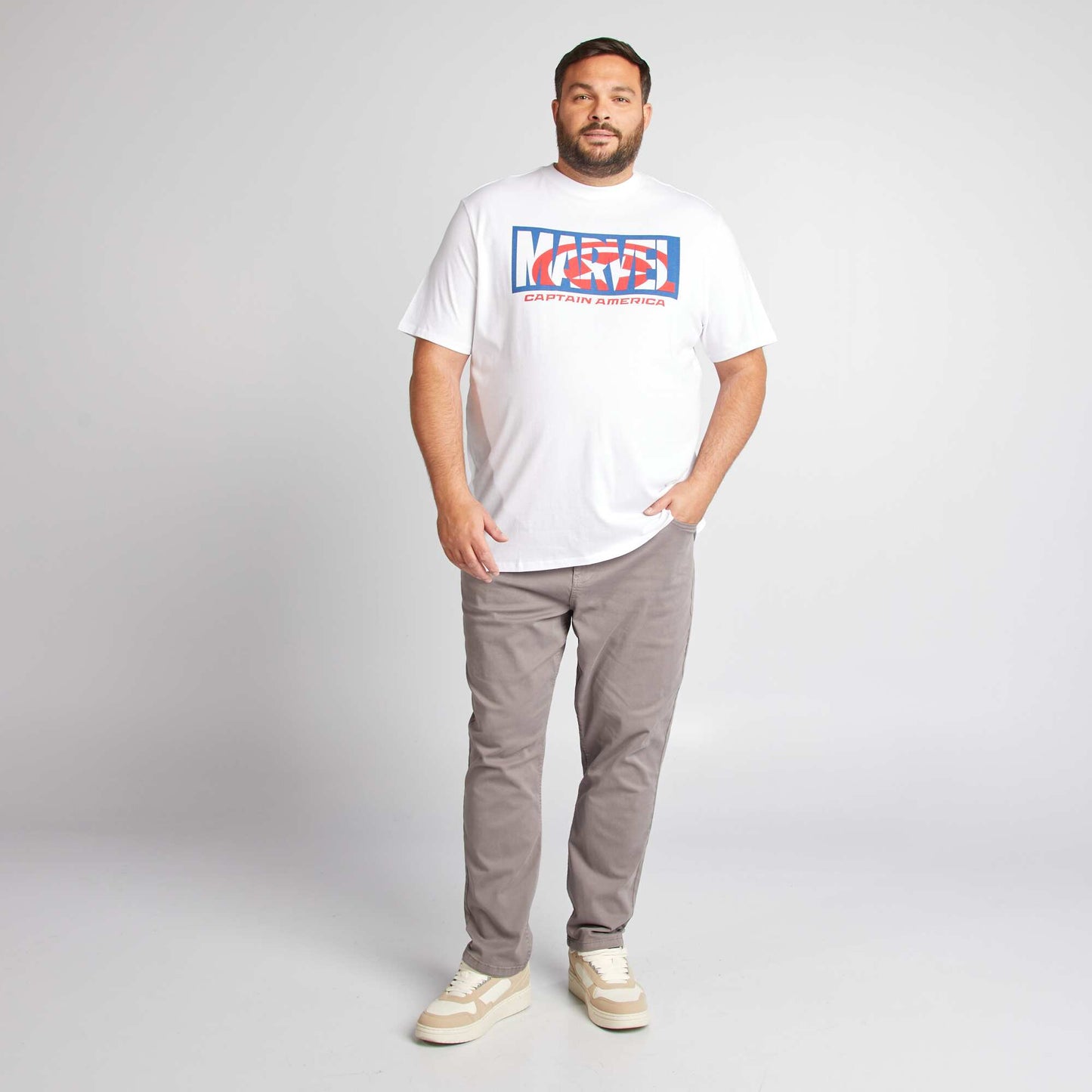 Camiseta estampada 'Capitán América' 'Marvel' BLANCO