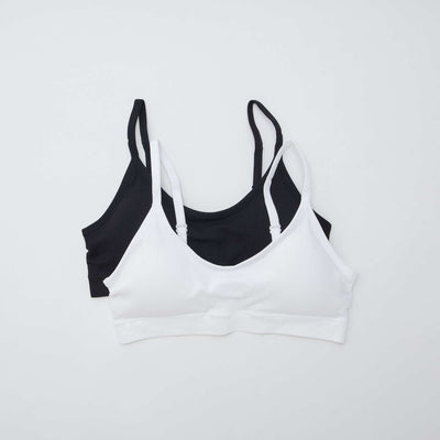 Pack de 2 tops de canalé BLANCO