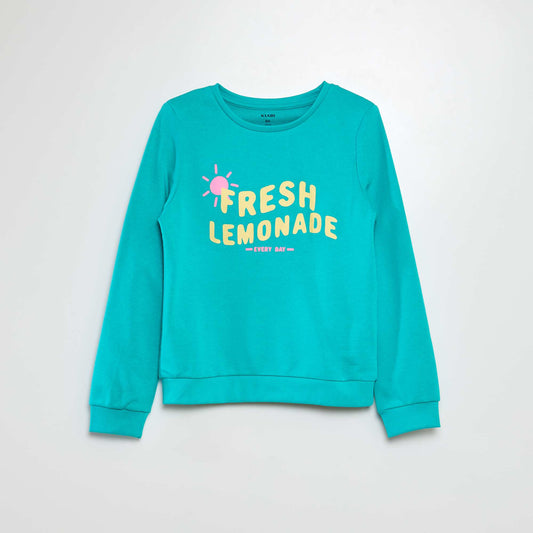 Buzo de manga larga y cuello redondo con estampado VERDE