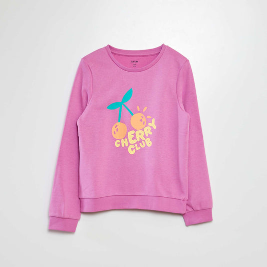 Buzo de manga larga y cuello redondo con estampado PURPURA