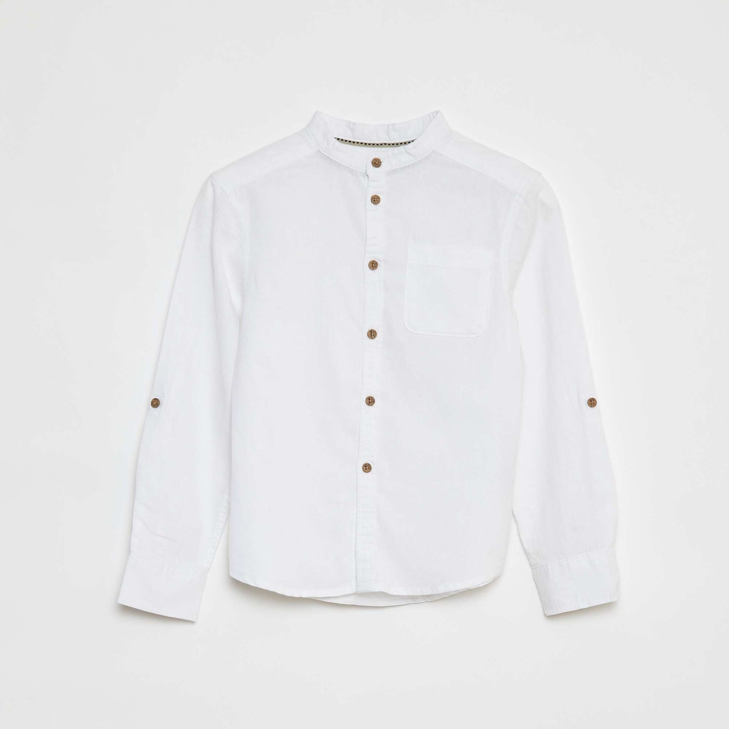 Camisa de mezcla de lino BLANCO