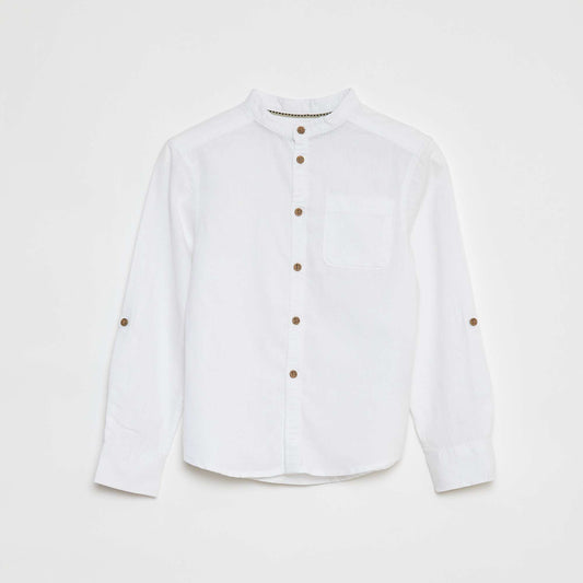Camisa de mezcla de lino BLANCO