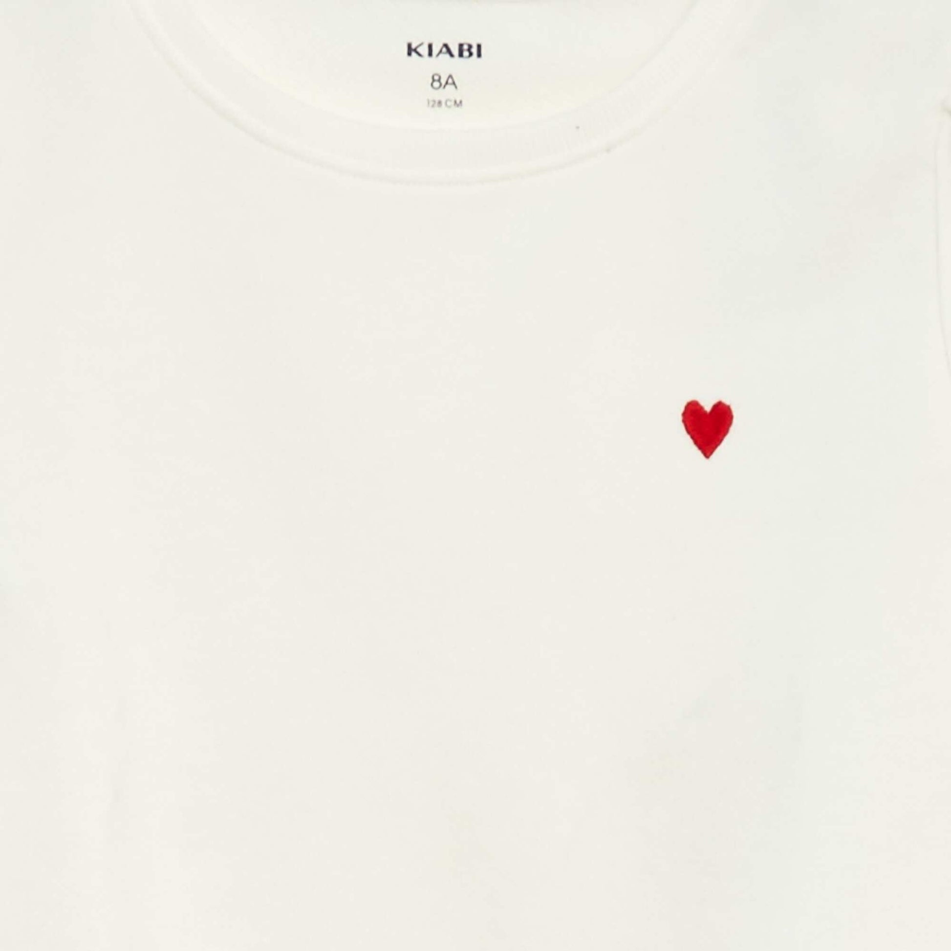 Buzo de chándal lisa corazón bordado BLANCO